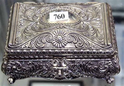 steel repousse jewelry box|Repousse Sterling Box .